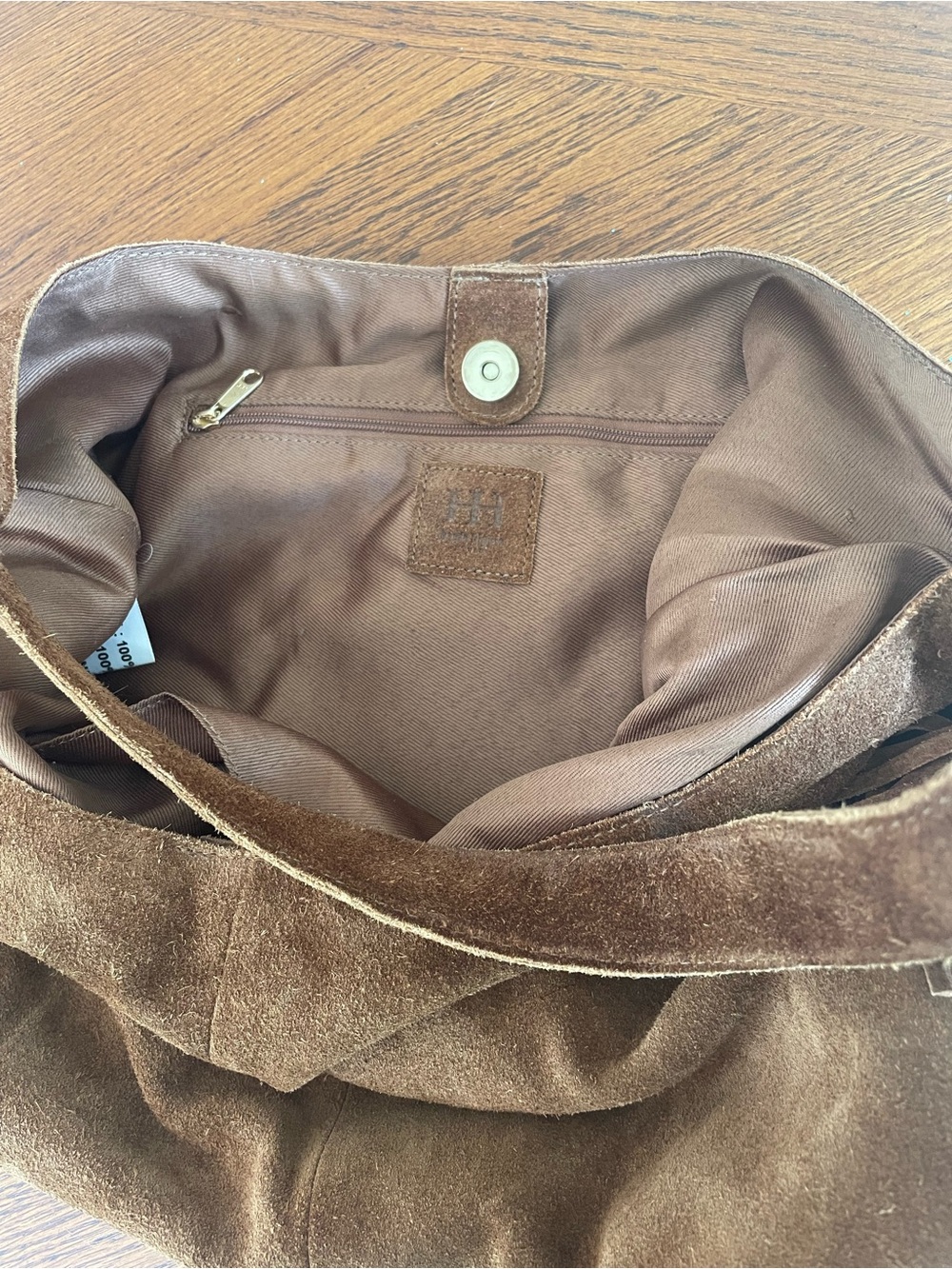 Brown Suede Fringe Hobo Bag - Picture 5 of 9